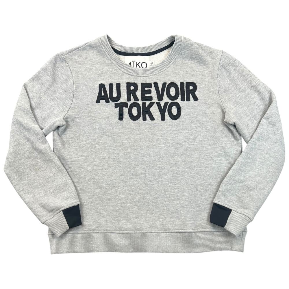 AIKO Au Revoir Tokyo Gray Applique Crewneck Sweatshirt Women’s L